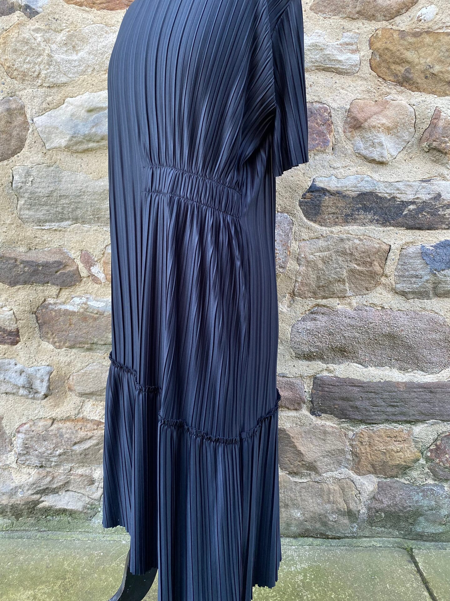 Zara Pleated Black Midi Dress • [ worn + worn ]