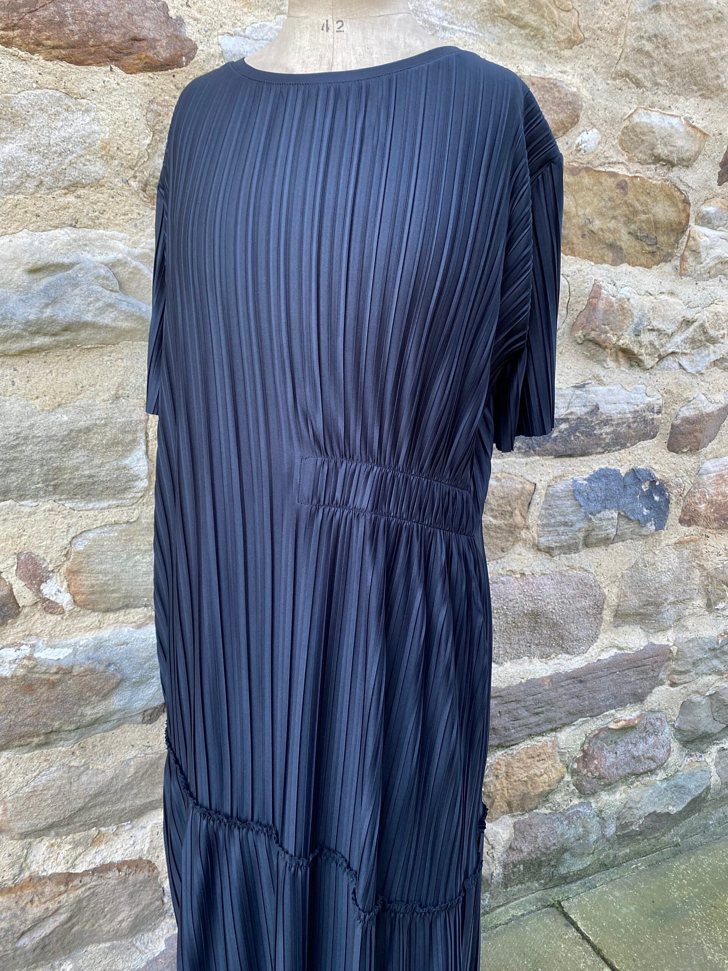 Zara Pleated Black Midi Dress • [ worn + worn ]